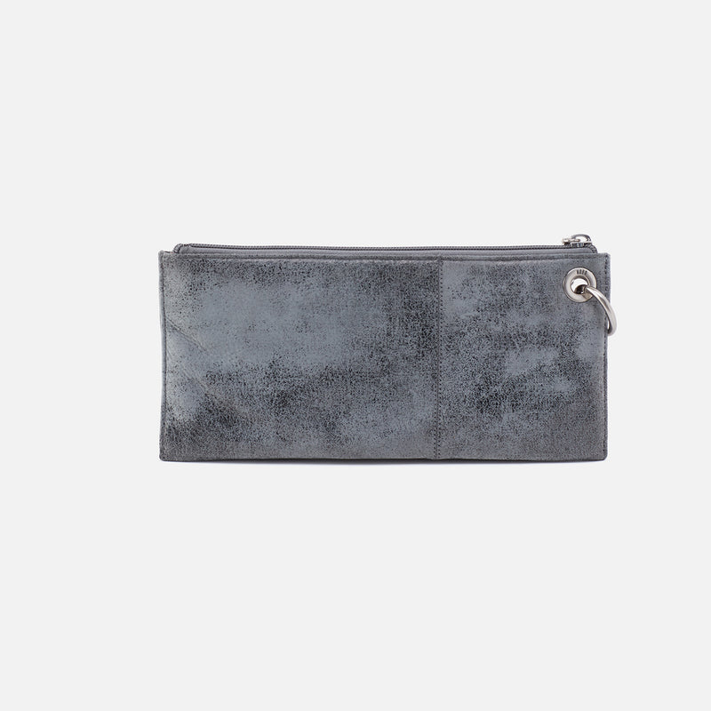 Vida Wristlet in Buffed Leather - Grey