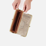 Lauren Clutch-Wallet in Metallic Leather - Gold
