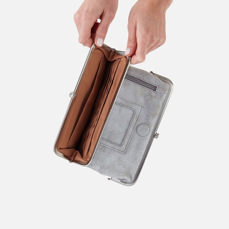 Lauren Clutch-Wallet in Buffed Leather - Olive Oil