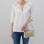 Darcy Crossbody in Metallic Leather - Gold