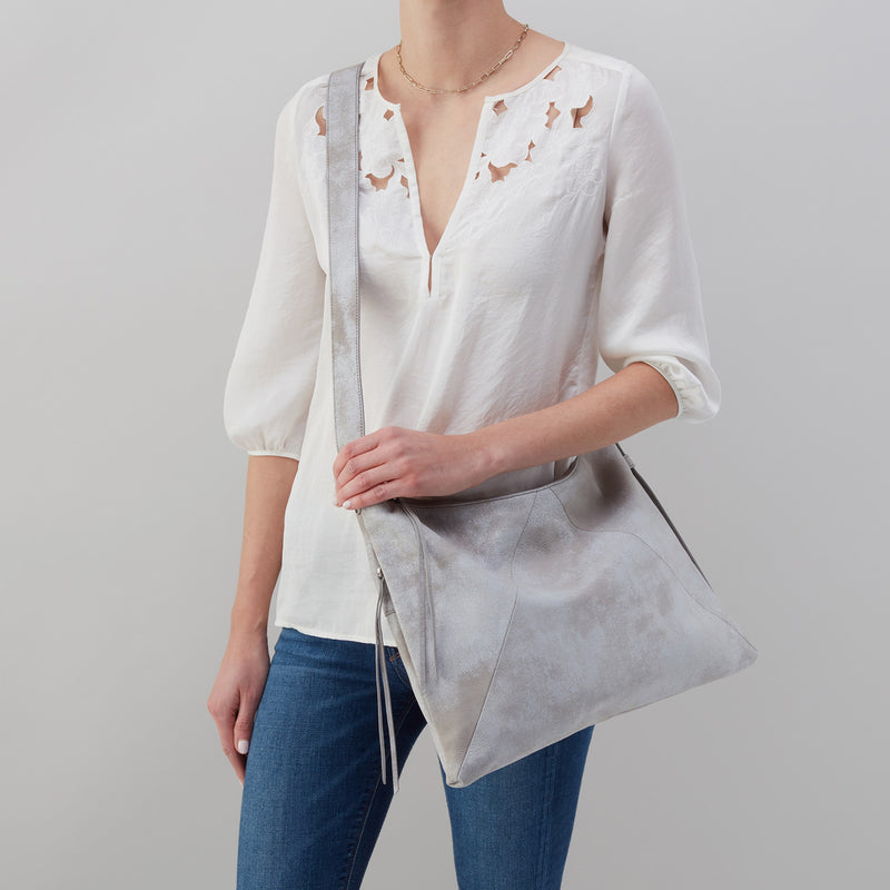 Paulette Large Crossbody in Buffed Leather - Olive Oil