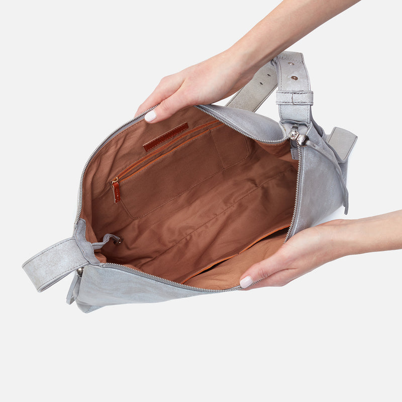 Paulette Large Crossbody in Buffed Leather - Olive Oil