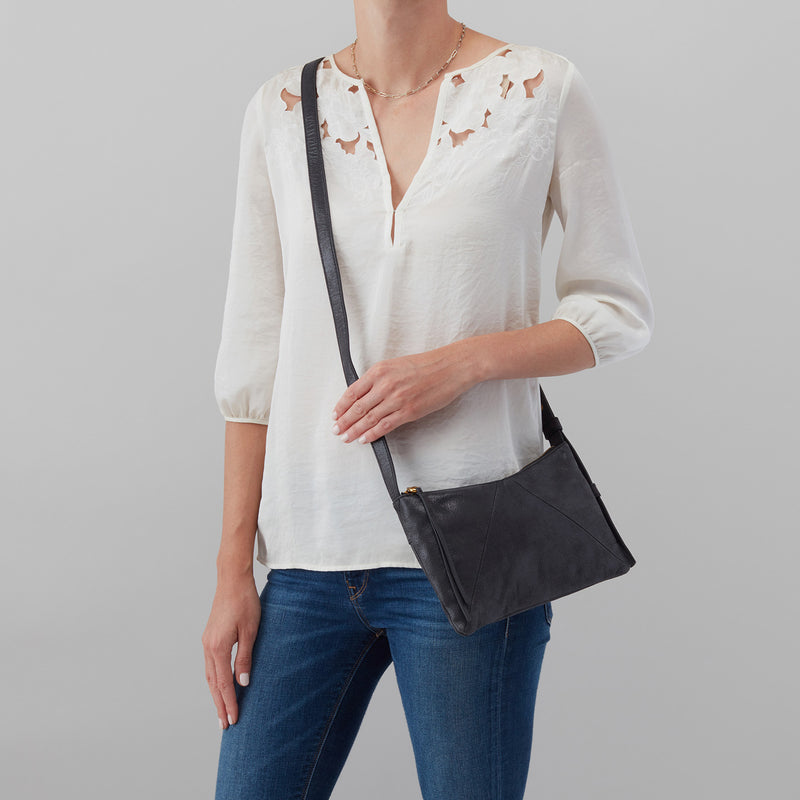 Paulette Small Crossbody in Buffed Leather - Black