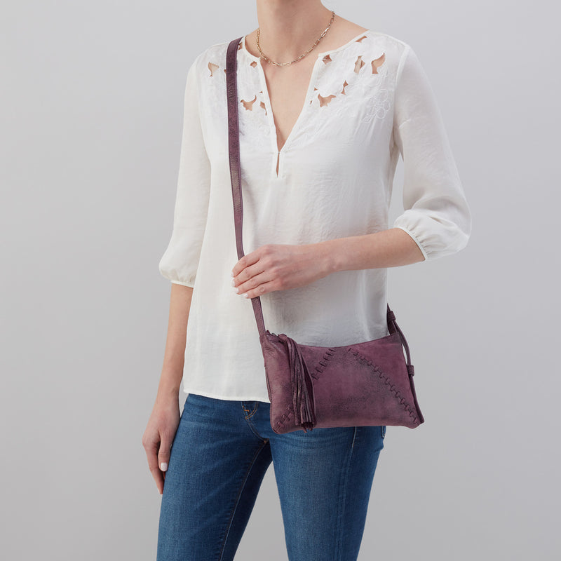 Paulette Small Crossbody in Buffed Leather - Plum
