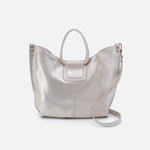 Sheila Tote in Metallic Leather - Silver