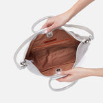 Sheila Tote in Metallic Leather - Silver