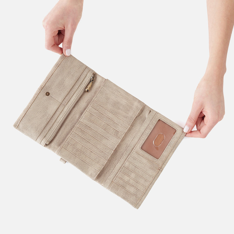 Keen Continental Wallet in Metallic Leather - Gold