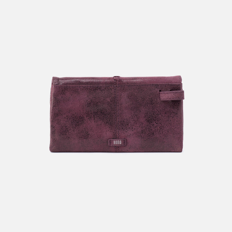 Keen Continental Wallet in Buffed Leather - Plum