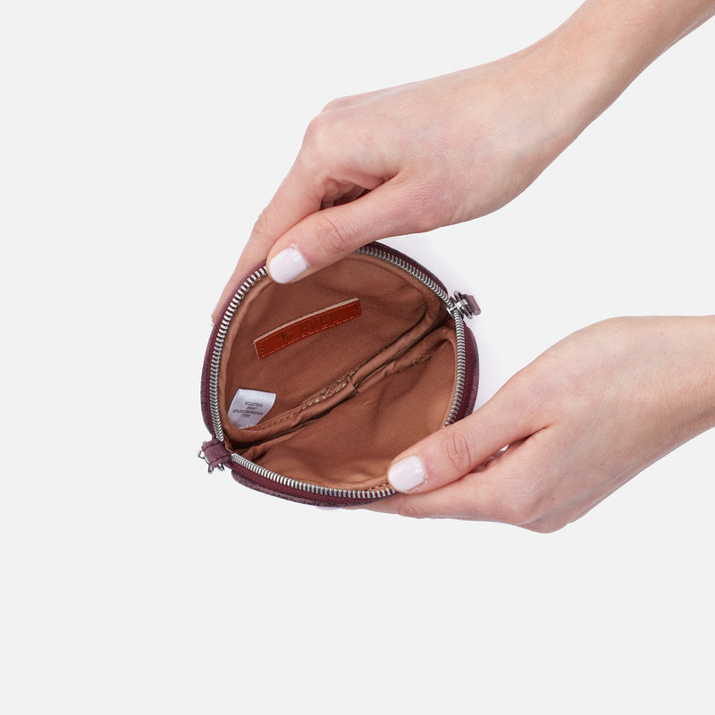 Revolve Clip Pouch in Buffed Leather - Plum