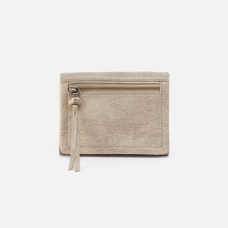 Lumen Medium Bifold Compact Wallet in Metallic Leather - Gold