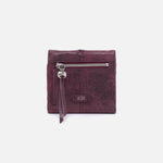 Keen Mini Trifold Compact Wallet in Buffed Leather - Plum