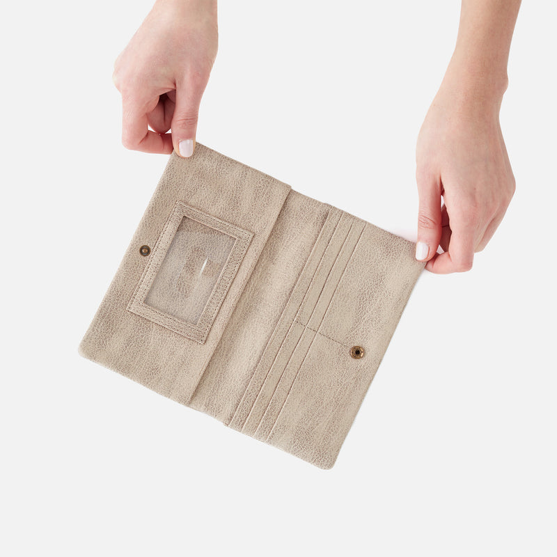 Lumen Continental Wallet in Metallic Leather - Gold