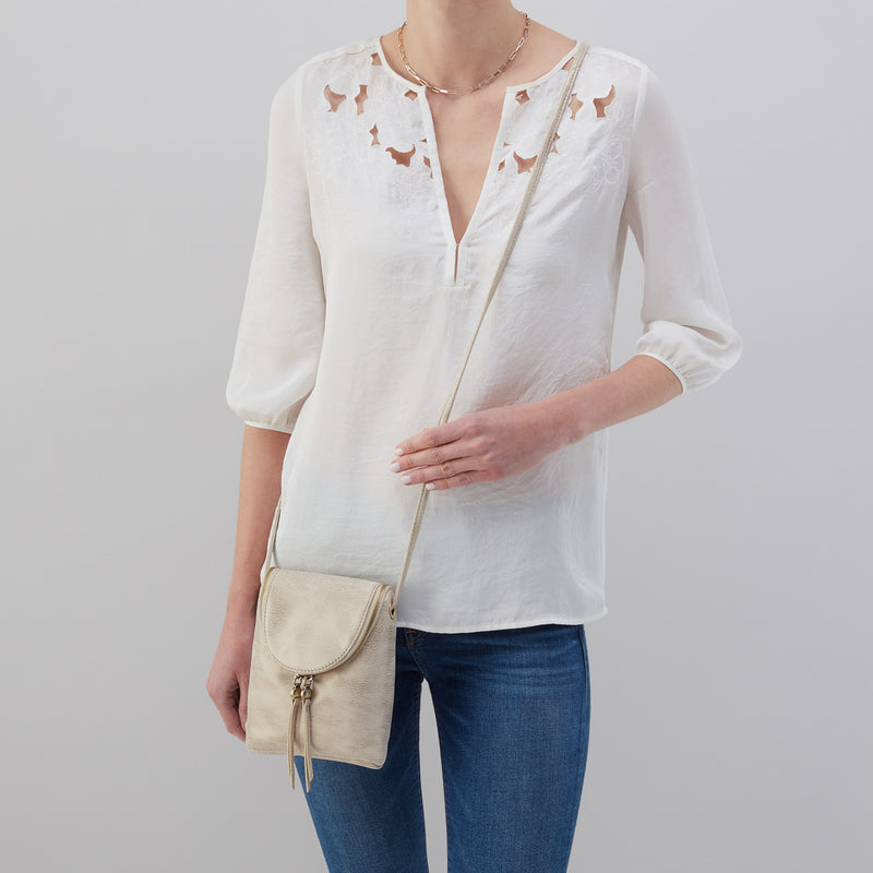 Fern Crossbody in Metallic Leather - Gold