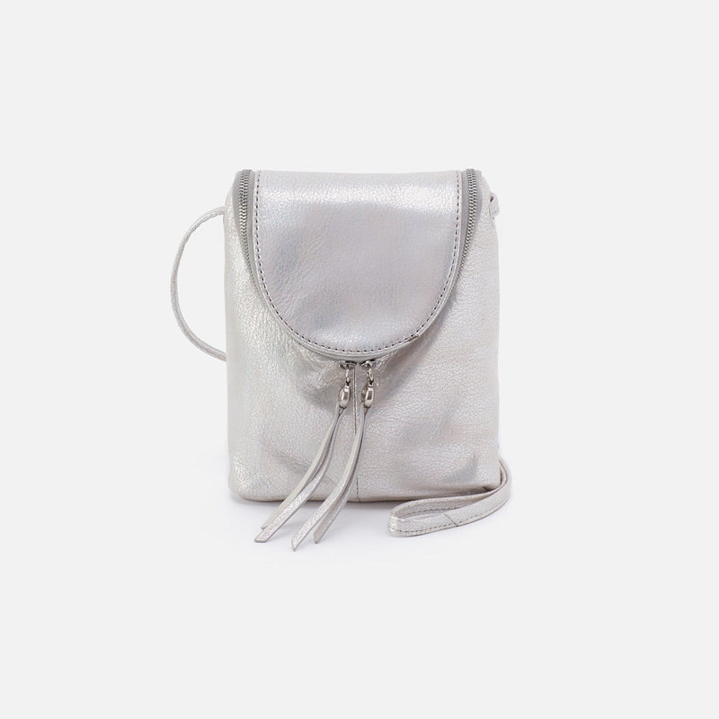 Fern Crossbody in Metallic Leather - Silver