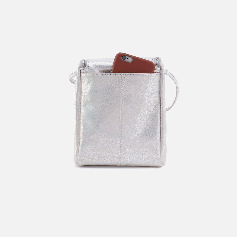 Fern Crossbody in Metallic Leather - Silver