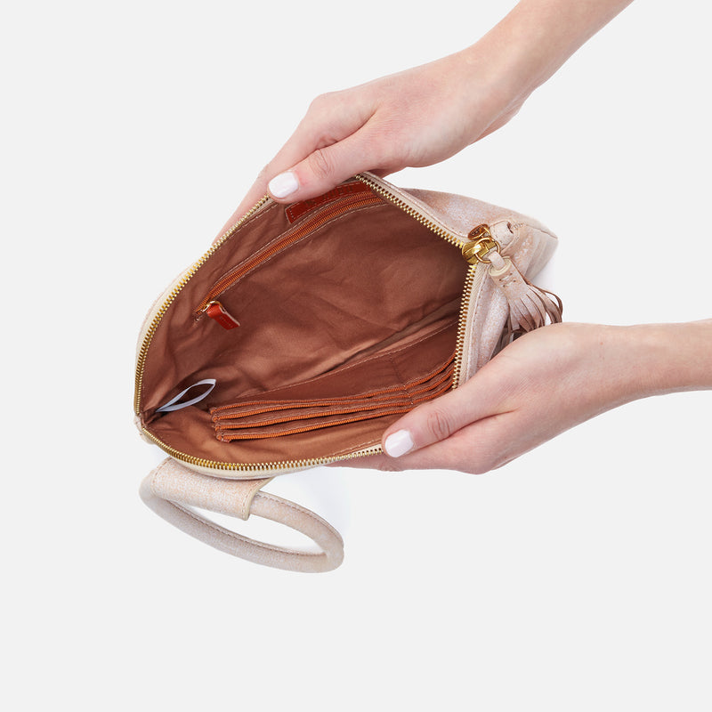 Sable Wristlet in Buffed Leather - Fresh Ginger