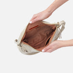 Merrin Convertible Backpack in Metallic Leather - Gold