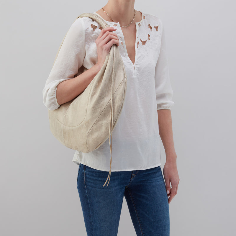 Eclipse Medium Hobo in Metallic Leather - Gold