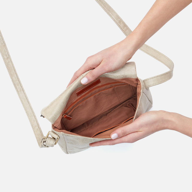 Fern Messenger Crossbody in Metallic Leather - Gold