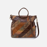 Sheila Large Satchel in Patchwork Leather - Mocha Multi