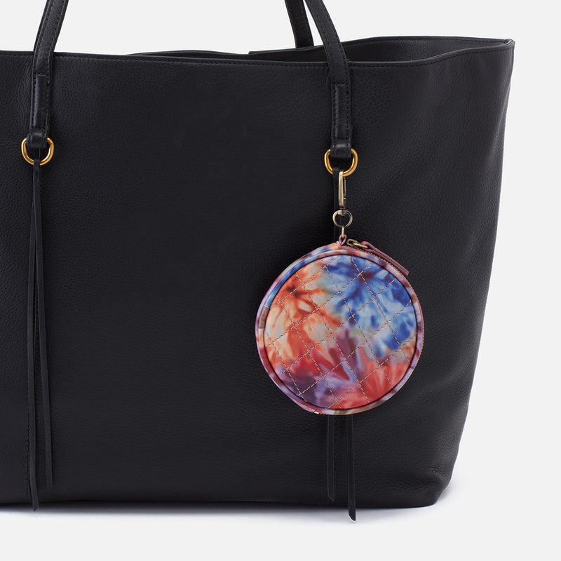 Revolve Clip Pouch in Printed Leather - Floral Tie Dye