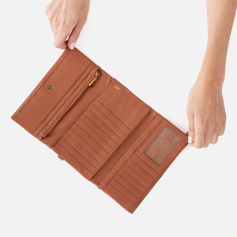 Keen Continental Wallet in Pebbled Leather - Cashew