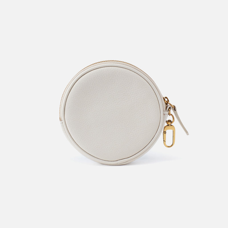 Revolve Clip Pouch in Pebbled Leather - Powder White