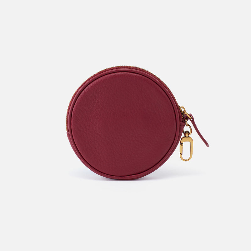 Revolve Clip Pouch in Pebbled Leather - Sangria