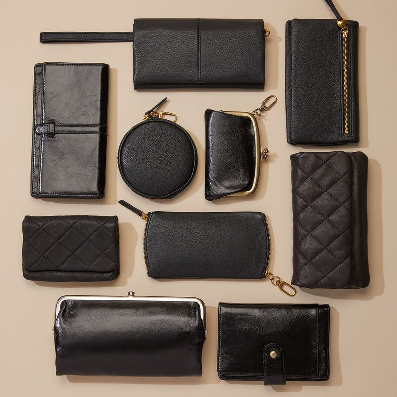 Lumen Continental Wallet in Pebbled Leather - Black