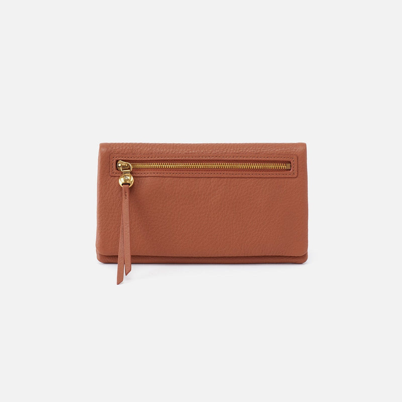 Lumen Continental Wallet in Pebbled Leather - Cashew