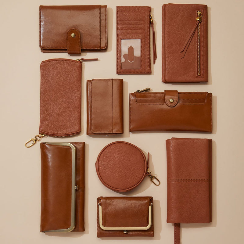 Lumen Continental Wallet in Pebbled Leather - Cashew