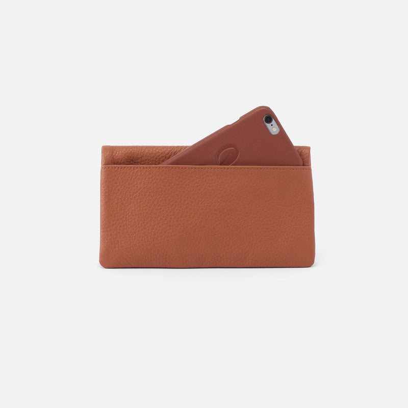 Lumen Continental Wallet in Pebbled Leather - Cashew