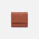 Keen Mini Trifold Compact Wallet in Pebbled Leather - Cashew