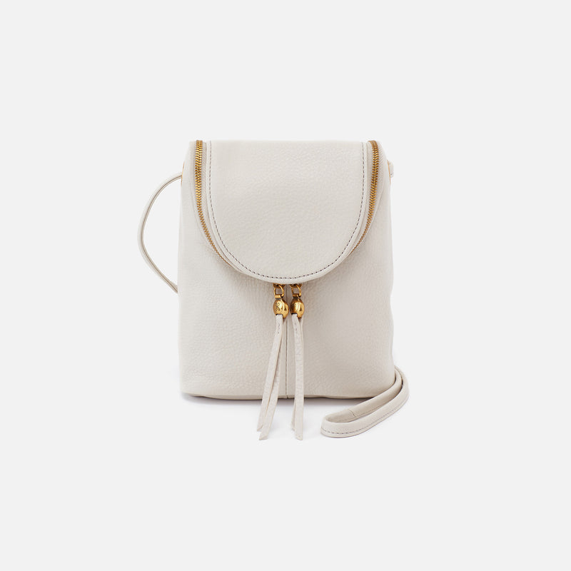 Fern Crossbody in Pebbled Leather - Powder White