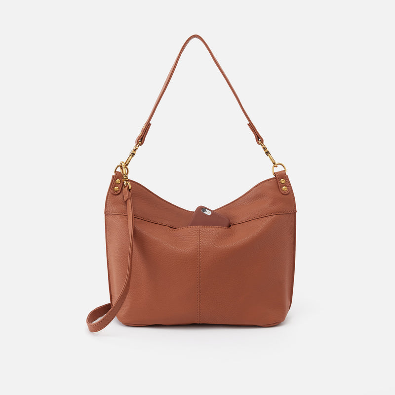 Pier Shoulder Bag in Pebbled Leather - Cashew