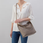 Pier Shoulder Bag in Pebbled Leather - Graphite