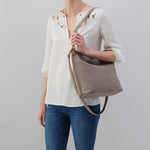 Pier Shoulder Bag in Pebbled Leather - Graphite