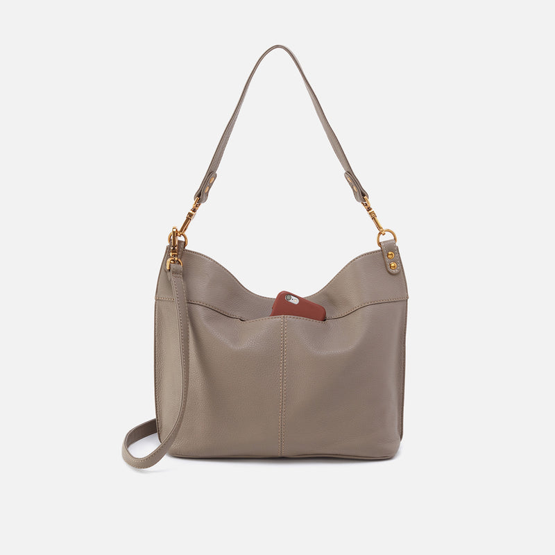 Pier Shoulder Bag in Pebbled Leather - Graphite