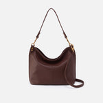 Pier Shoulder Bag in Pebbled Leather - Mahogany