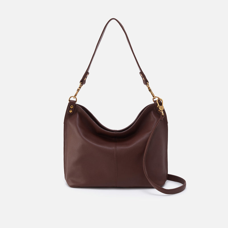 Pier Shoulder Bag in Pebbled Leather - Mahogany
