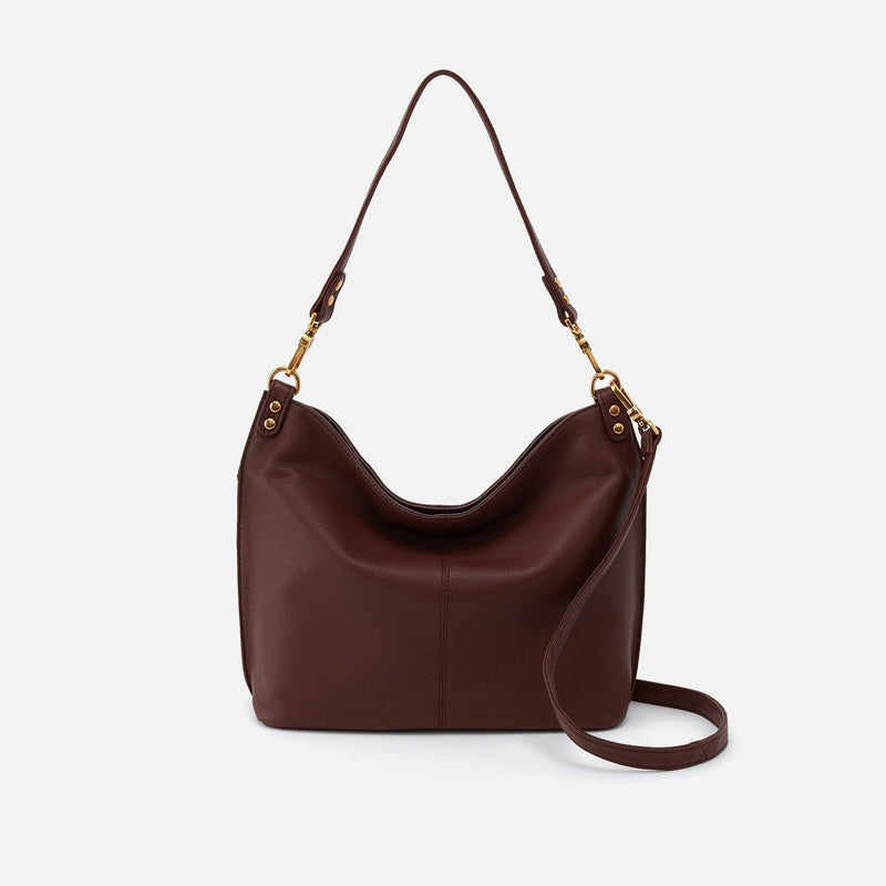 Pier Shoulder Bag in Pebbled Leather - Mahogany