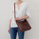 Pier Shoulder Bag in Pebbled Leather - Mahogany