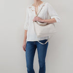 Pier Shoulder Bag in Pebbled Leather - Powder White