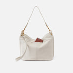 Pier Shoulder Bag in Pebbled Leather - Powder White
