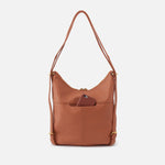 Merrin Convertible Backpack in Pebbled Leather - Cashew