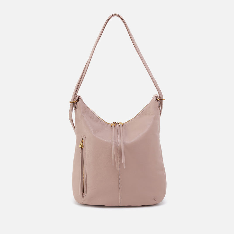 Merrin Convertible Backpack in Pebbled Leather - Lotus