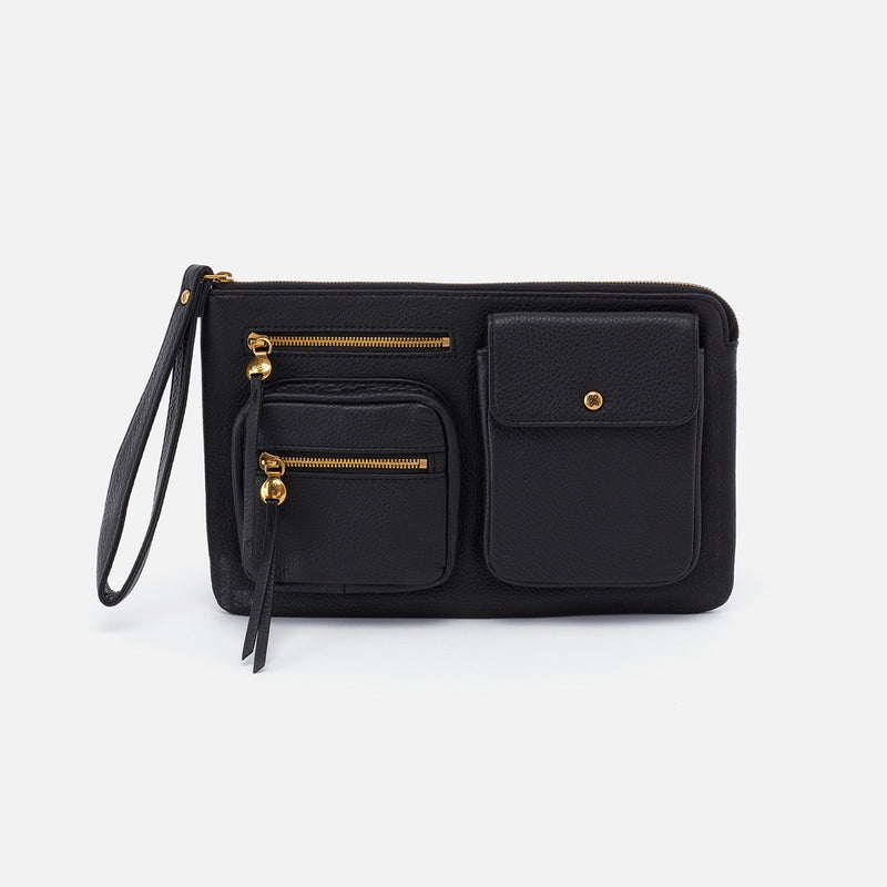 Assure Wristlet in Pebbled Leather - Black