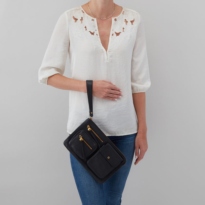 Assure Wristlet in Pebbled Leather - Black