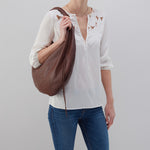 Eclipse Medium Hobo in Pebbled Leather - Mahogany