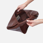 Eclipse Medium Hobo in Pebbled Leather - Mahogany